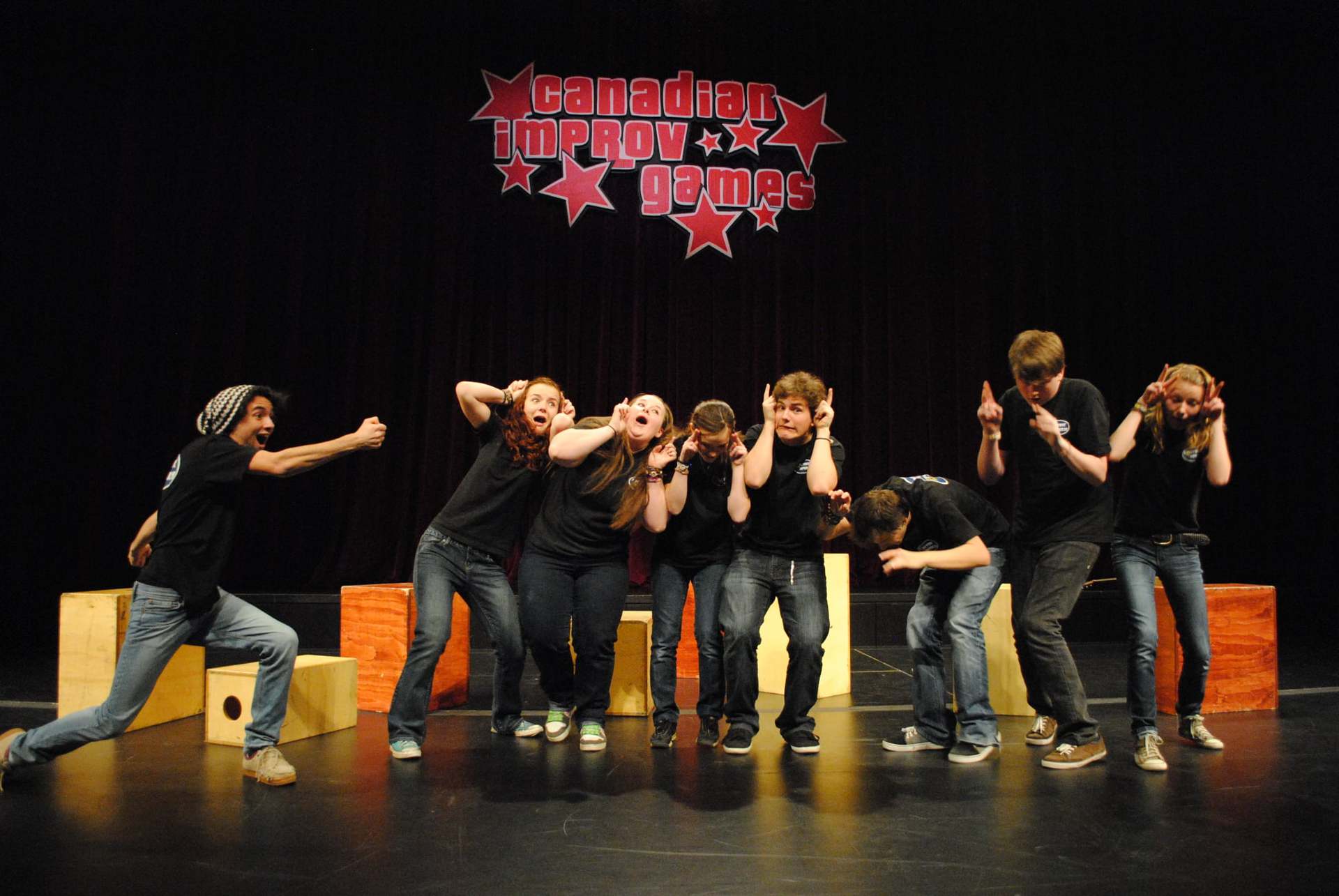 Students participating in Canadian Improv Games